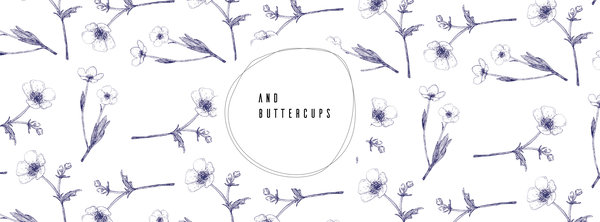 Logo Banner - andbuttercups - Butterblumen Illustration - Bewertungen