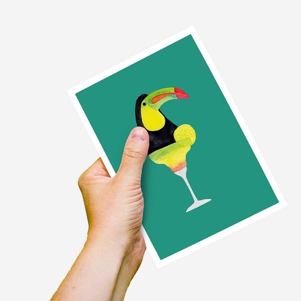 Postkarte Tukan Cocktail • DIN A6 • Illustration