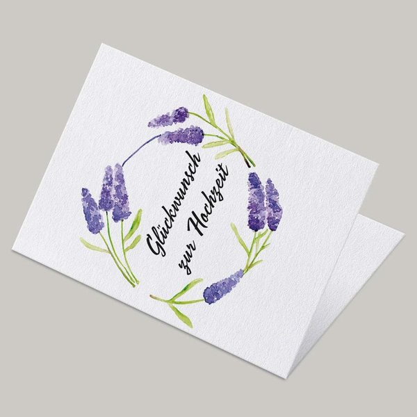 Glückwunschkarte zur Hochzeit „Lavendel“ • DIN A6 • Illustration