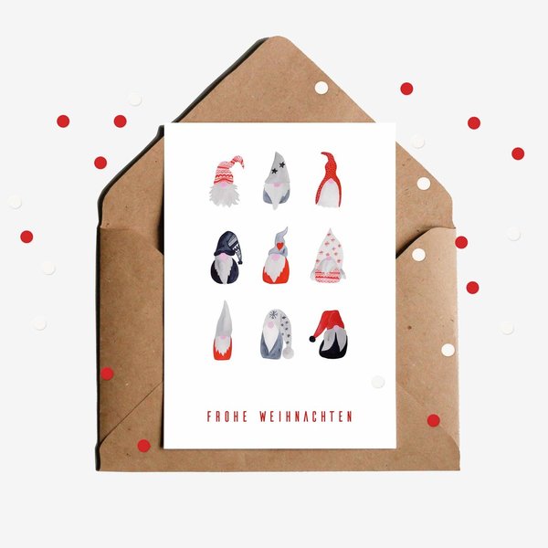 Weihnachtskarte „Wichtel“ • DIN A6 • Illustration • Weihnachten