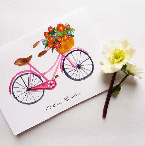 Grußkarte Fahrrad • DIN A6 • Illustration