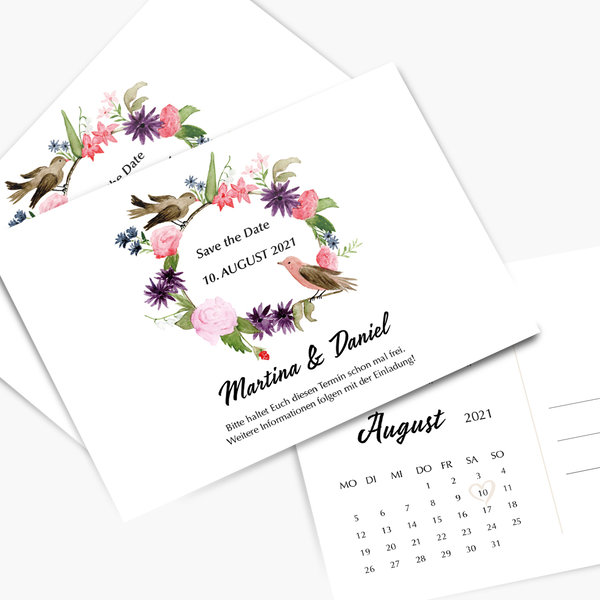 25x Save the Date Karte „Vintage“ • DIN A6 • personalisierbar