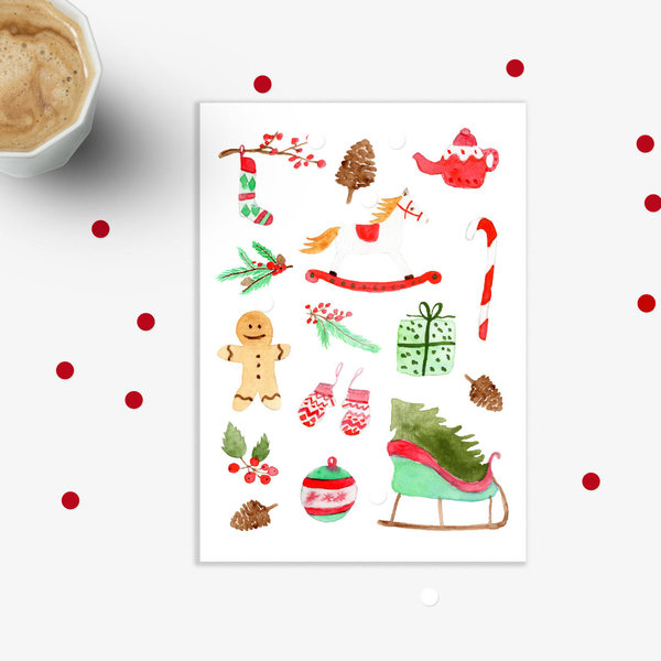 Weihnachtskarte „Weihnachten“ • DIN A6 • Illustration • Weihnachten