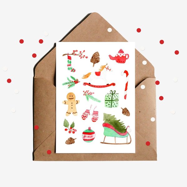 Weihnachtskarte „Weihnachten“ • DIN A6 • Illustration • Weihnachten